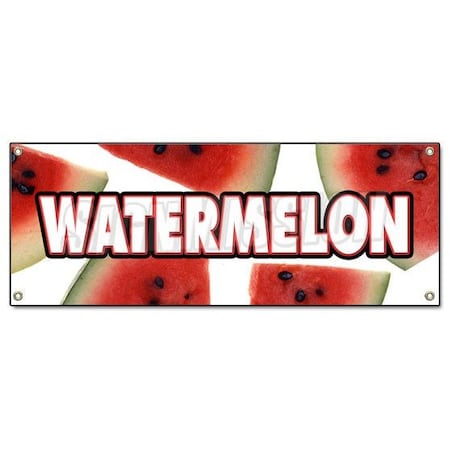 Signmission WATERMELON BANNER SIGN fruit stand farmers market farm picked juicy melon B-Watermelon